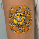 Yellow Venom CGM patch with a silver finish for Dexcom G7
