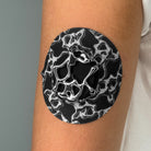 Black Venom CGM patch with a silver finish for Libre 2